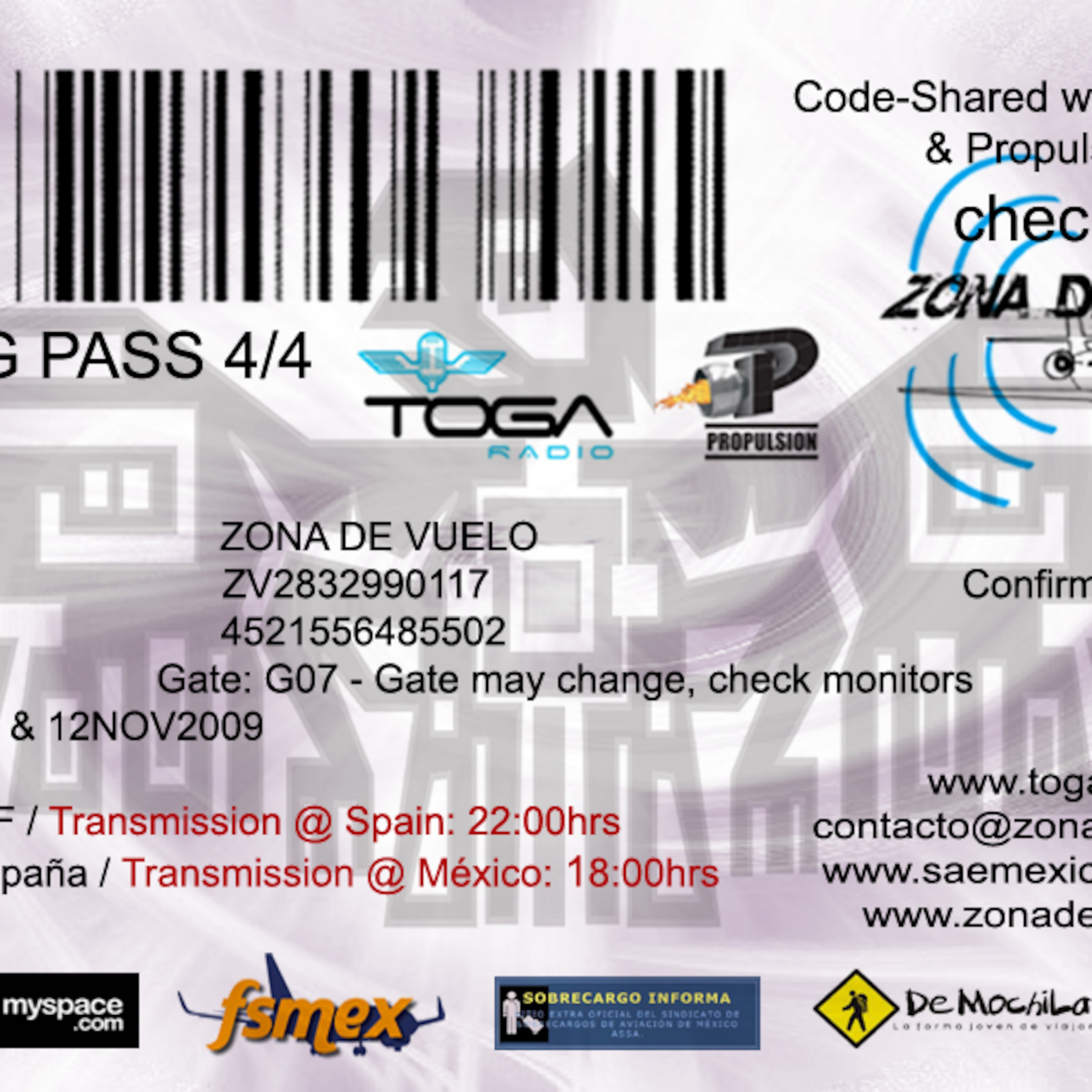 Vuelo 1077 - TOGA Radio - Propulsión 4-4 -101109 episode artwork