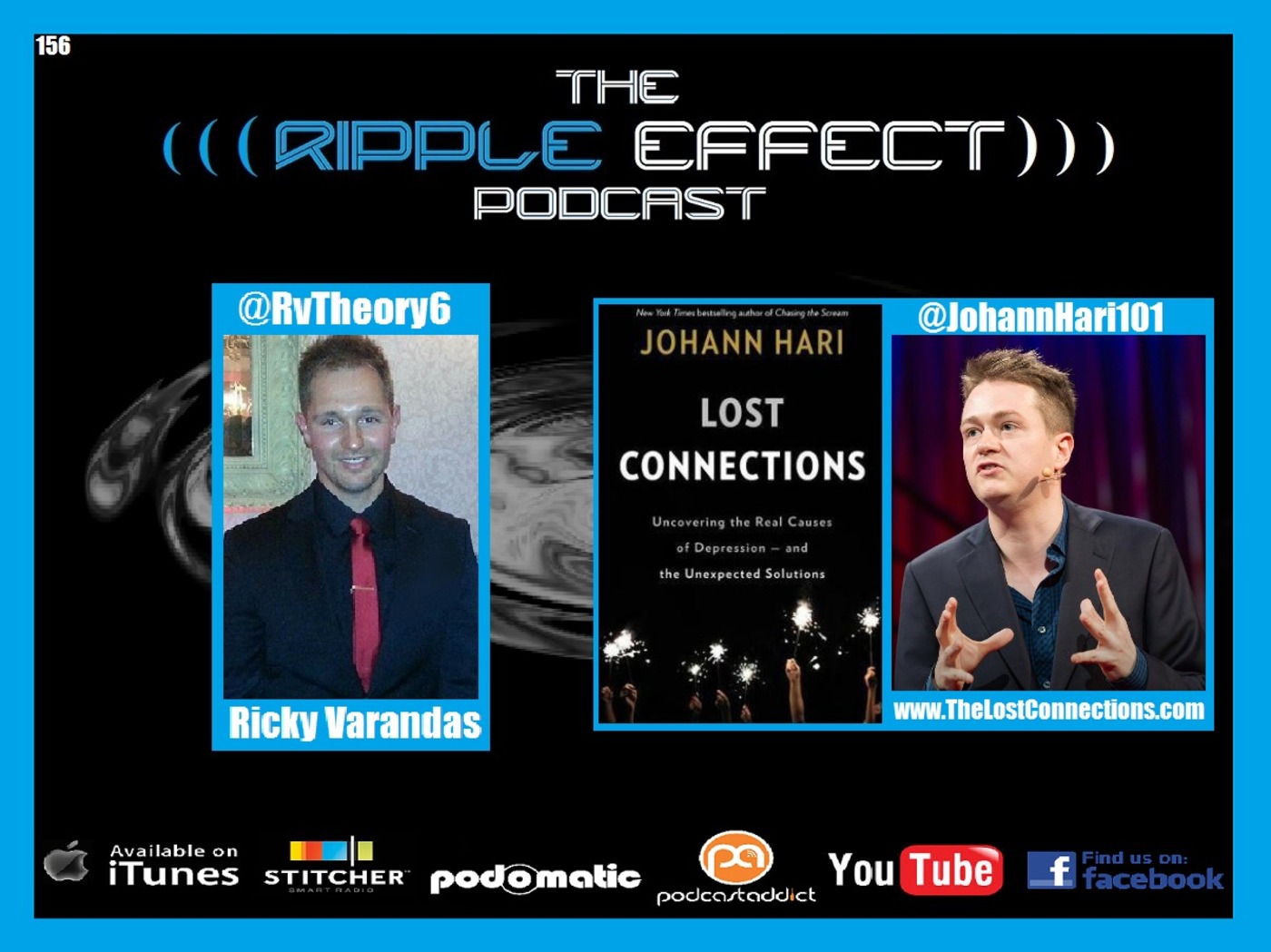 The Ripple Effect Podcast #156 (Johann Hari | Lost Connections: Uncovering the Real Causes of Depression)