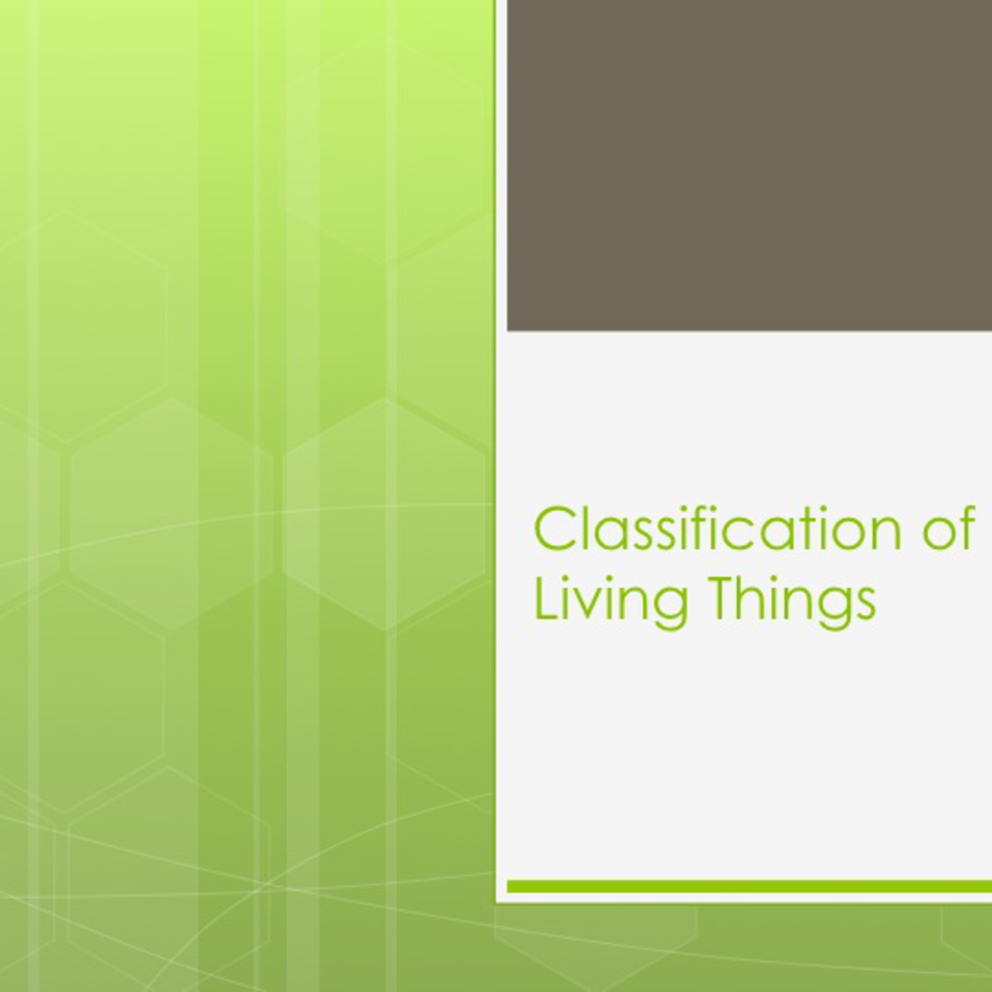 Classification of Living Things