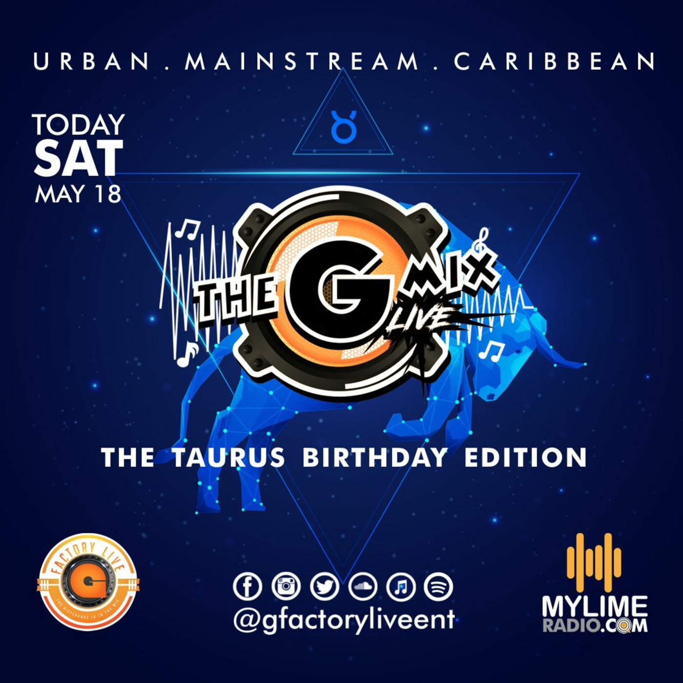 The GMixLive EP14 TAURUS Edition with GfactoryLive on MyLimeRadio.com (FTS) episode artwork