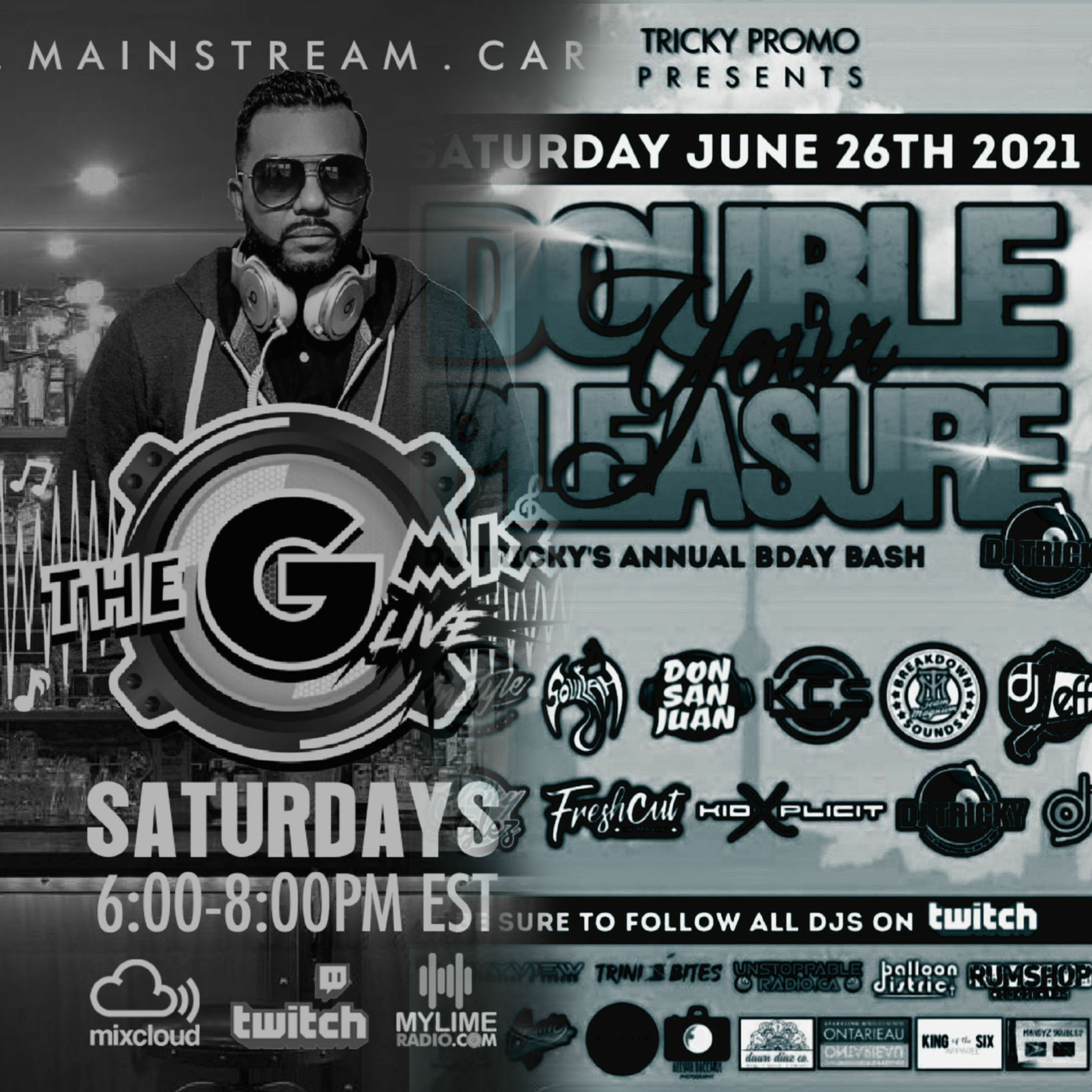 THE GMIXLIVE 6pm - 7pm &  DOUBLE YOUR PLESURE BIRTHDAY RAID 7pm - 8PM  VDJ EDITION 26.06.2021 episode artwork
