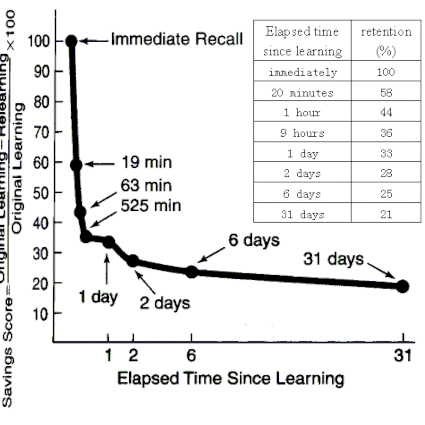 Forgetting curve