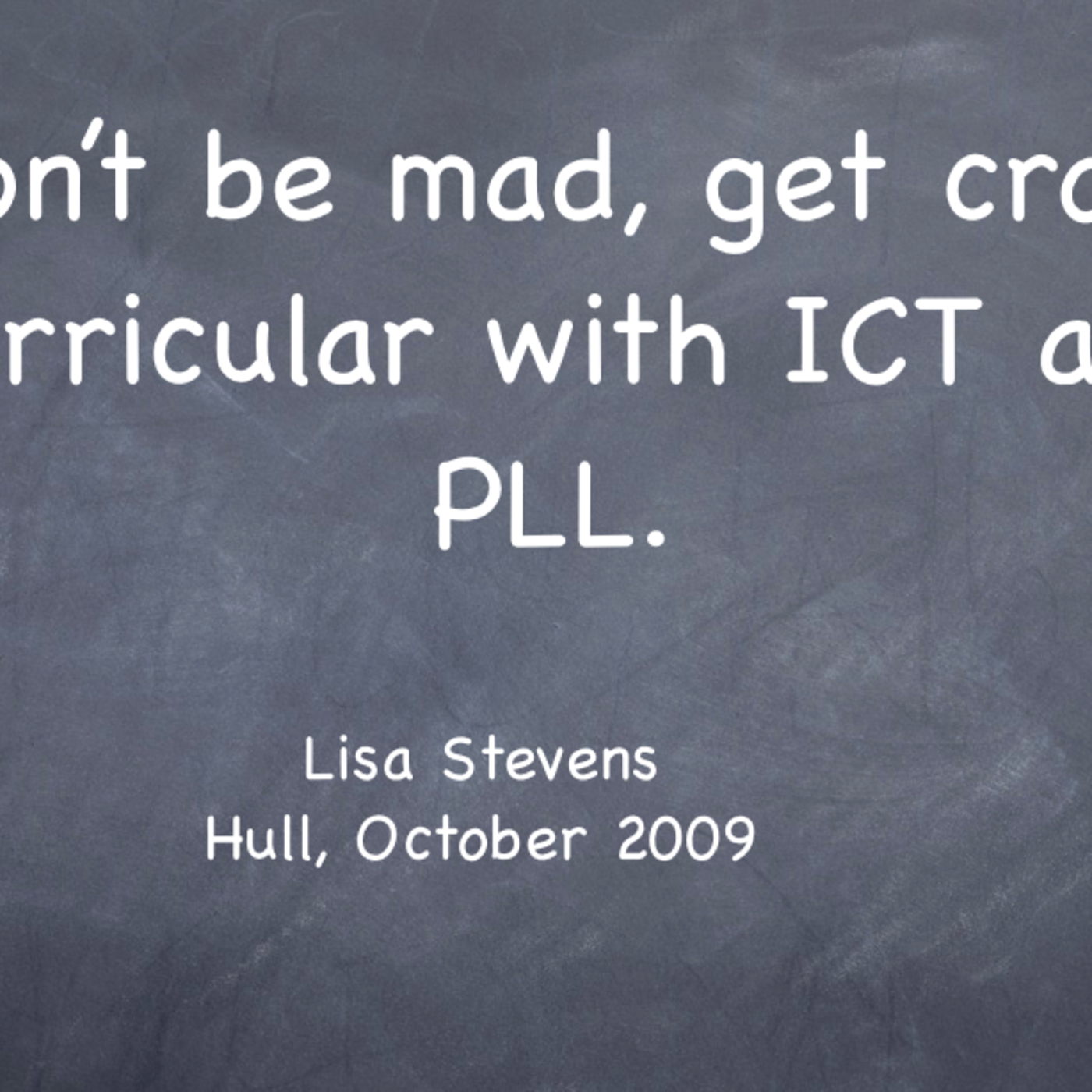 Don't get mad, get cross curricular!