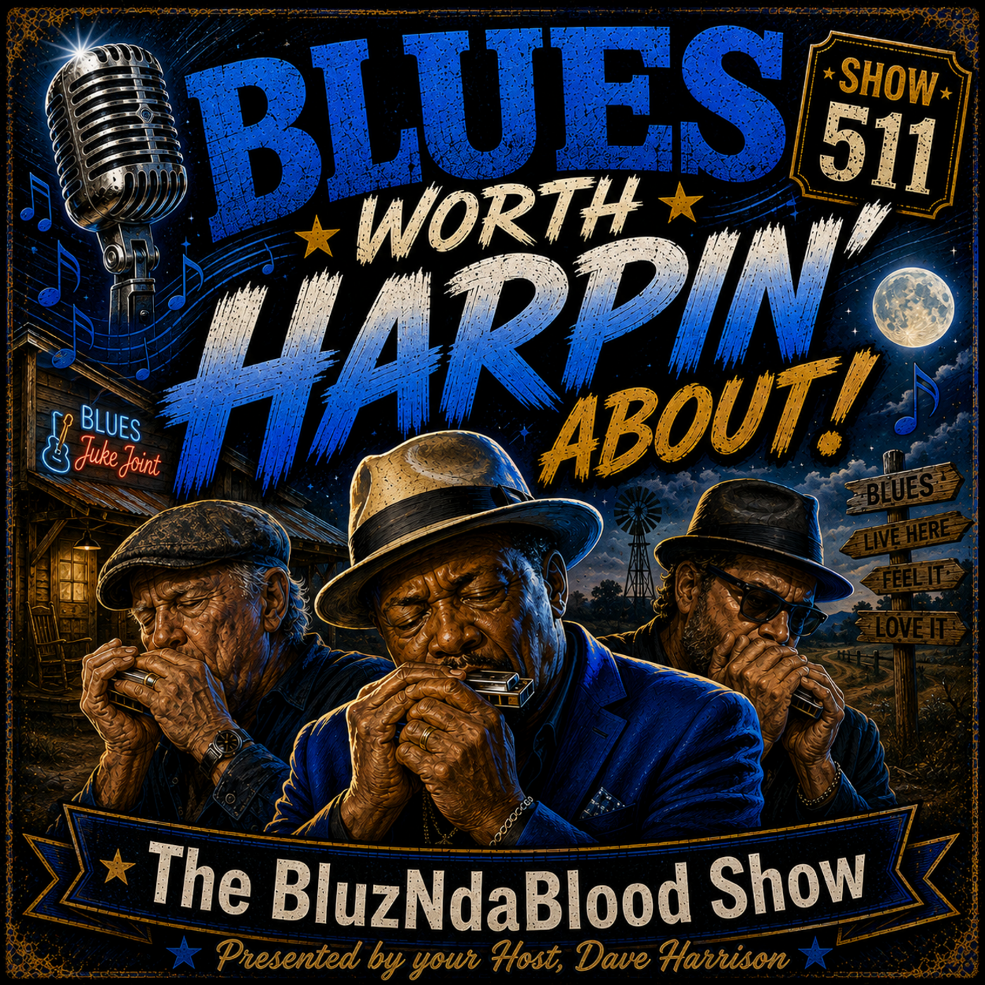 The BluzNdaBlood Show 511, Blues Worth Harpin' About! episode artwork