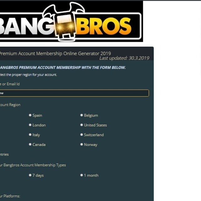 Free Bang Bro Account