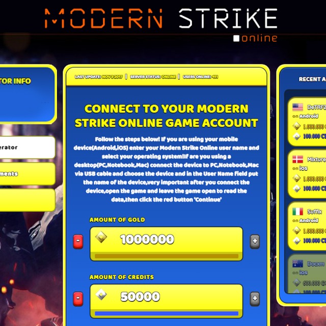 Modern Strike Online Hack Cheat Generator Gold And Credits Unlimited